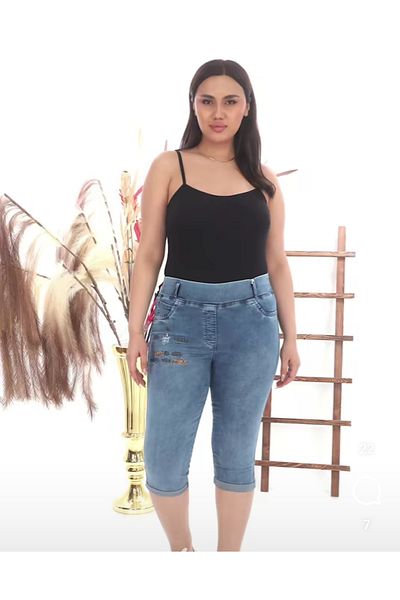 AKŞEN GİYİM Pantaloni de damă cu talie înaltă și lycra de strângere - mărime mare