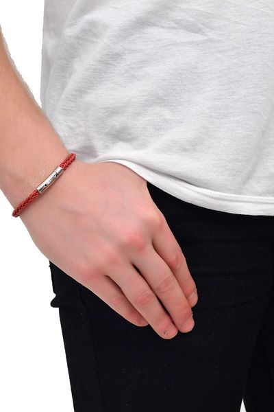 LABALABA Men's Red Leather Bracelet