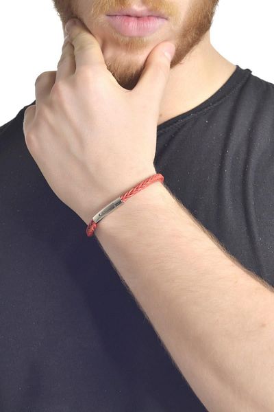 LABALABA Men's Red Leather Bracelet