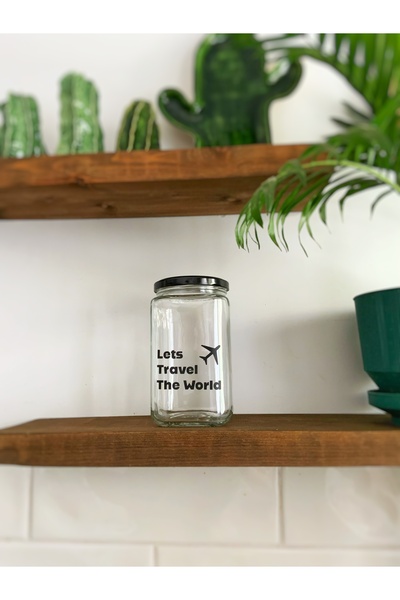 Atölye Merdiven Macera Kumbarası Cam Dekoratif Erzak Kahve Çay Anı Fotoğraf P...