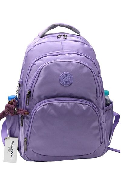 ms mixxstore Unisex Λιλά Σατέν Αδιάβροχο Μεγάλο Μέγεθος Ταξιδιωτική και Σχολική Τσάντα - 34600