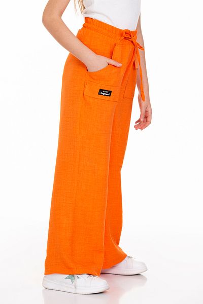 LAPINKOD Linen Girl's Pants with Elastic Waist