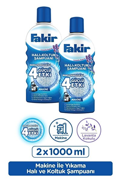 Fakir Halı Şampuanı Matik Makinede Yıkama Lavanta 1000 Ml 2'li