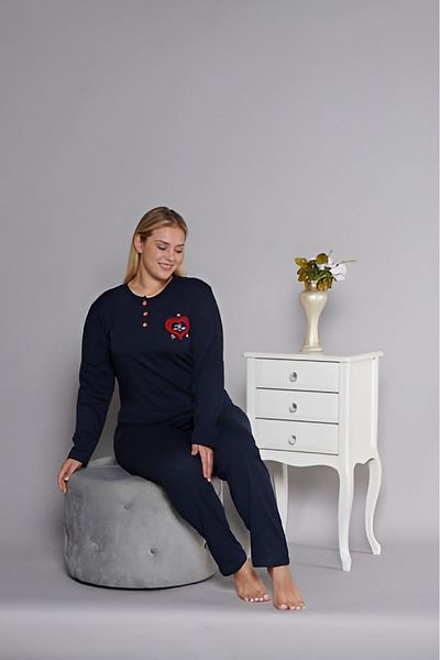Pyjama Familya Women's Plus Size Thin Long Sleeve Pajama Set