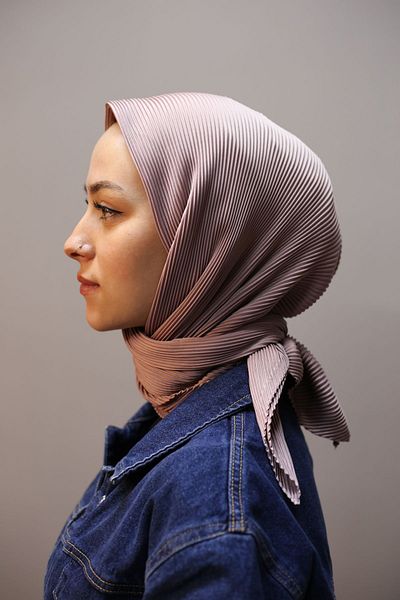 Akel Plain Pleated Casual Scarf