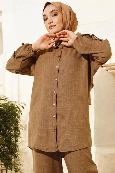 HAKKE Linen Women's Double Suit - Buttoned