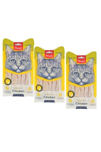 Wanpy Tavuklu 70 gr 3 Adet Sıvı Kedi Ödül