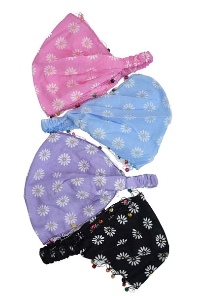 YELPAZE DÜNYASI Elastic Bandana Σετ 4 χάντρες με σχέδιο μαργαρίτας