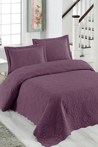 Örtüm Ivy Plum Quilted Bedspread - Double
