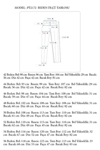Hanezza Yüksek Bel Kadın Boru Paça Gri Kumaş Pantolon | Likralı | Pamuklu | Büyük Beden | Casual İş