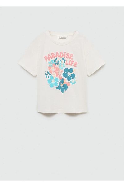 MANGO Kids Βαμβακερό μπλουζάκι με σχέδια