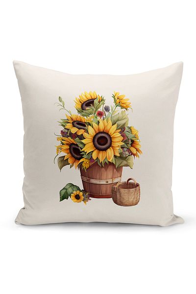 Bertille Home Flower Series Double Sided Digital Printed Throw Pillow Case (Cushion Cover)