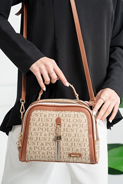 Just Polo حقيبة كتف نسائية متوسطة الحجم، حزمة هدايا سريعة، منتج عالي الجودة