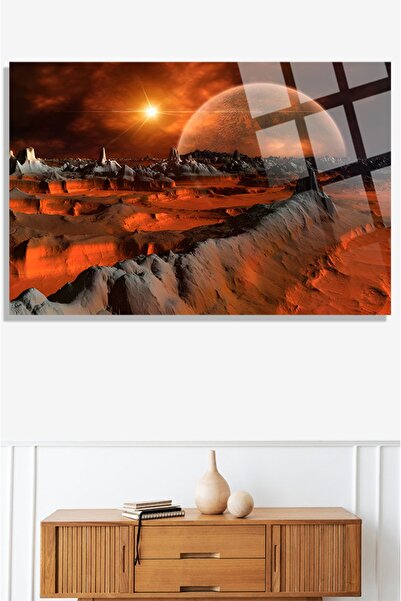 TAULART Tablou din sticlă cu peisaj de Marte, cadou pentru acasă și birou Tab...