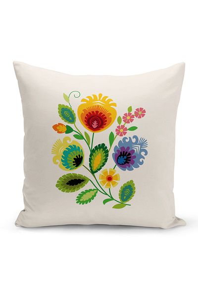 Bertille Home Flower Series Double Sided Digital Printed Throw Pillow Case (Cushion Cover)