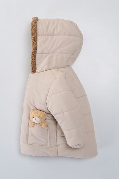 PODİUM GİYİM Cute Design New Baby Toy - Bear Collar, Fur Soft Fabric, Winter Coat with Pockets and Hood