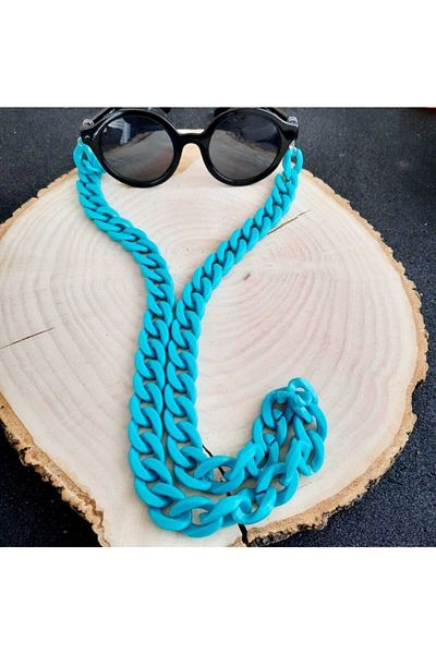 canan dizayn Bone Acrylic Chain Glasses Strap Lanyard Turquoise