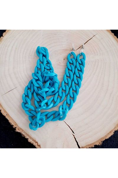 canan dizayn Bone Acrylic Chain Glasses Strap Lanyard Turquoise