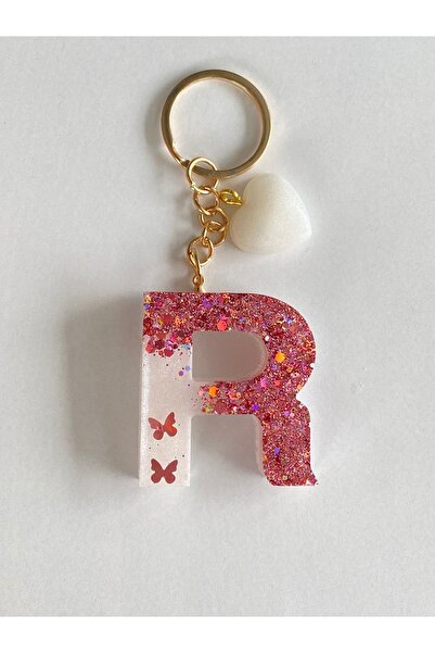 Ustaeller هدية شخصية بتصميم حرف R - سلسلة مفاتيح