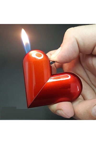 farist Kalp Şeklinde Kirmizi Çakmak Aşk Çakmağı, Sevgiliye Hediye, Iki Şekili Çakmak