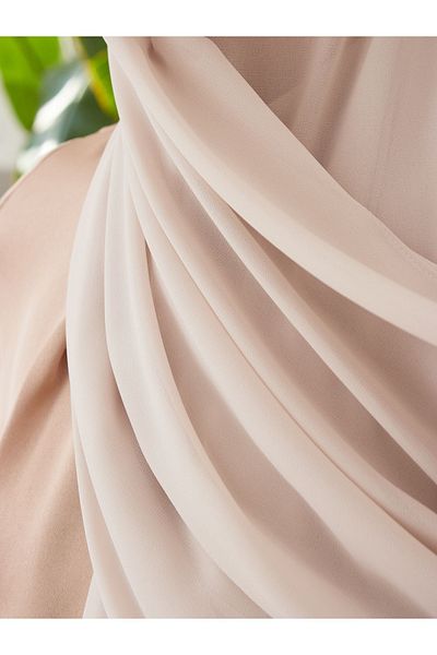 Femple Modest Luxury Chiffon Shawl - Small Size, Cool Grey, 145X55Cm Hijab