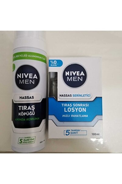 NIVEA Men Hassas Traş Köpüğü & Nivea Men Hassas Serinletici Traş Sonrası Losyon