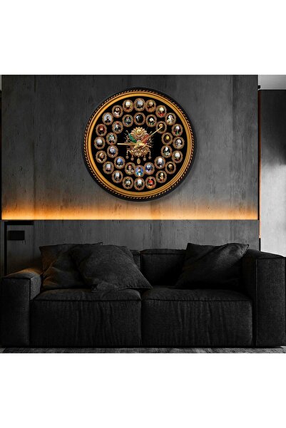 EMYA HOME Ceas de perete din pânză (lemn) din epoca otomană - 70 cm