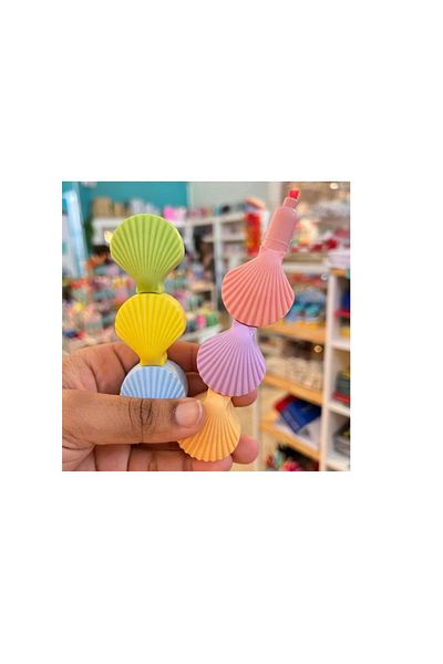 Yenbu Sea Shell Shaped Striker with Pencil Case 6 Pieces