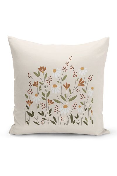 Bertille Home Flower Series Double Sided Digital Printed Throw Pillow Case (Cushion Cover)