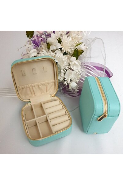 Doolo Design صندوق مجوهرات جلدي Moonlight / منظم مجوهرات / منظم أخضر نعناعي