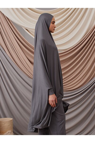 Femple Modest Πρακτικό χιτώνα προσευχής - Σκούρο γκρι, Onesize, Prayer Khimar