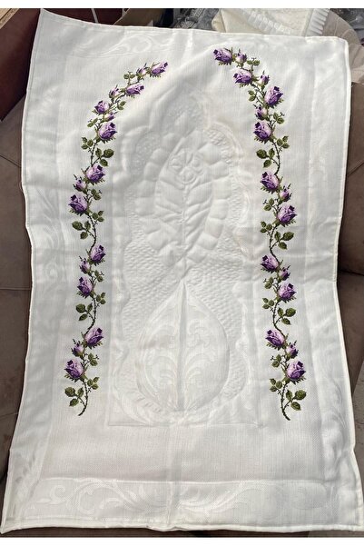 Vinezza Home Collection Çeyizlik 6 Parça Mor Lale Nakışlı Makinede Etamin Işl...