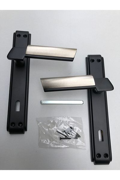 İyem Luxury Linda Mirrored Door Handle (Δωμάτιο) Μαύρο Ματ - Σατέν