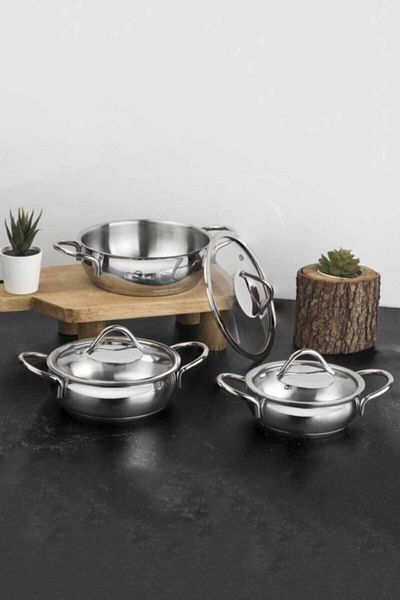 Taç Vitali 6 Piece Steel Pan Set - Model 3496
