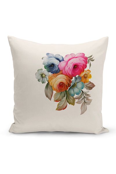 Bertille Home Flower Series Double Sided Digital Printed Throw Pillow Case (Cushion Cover)