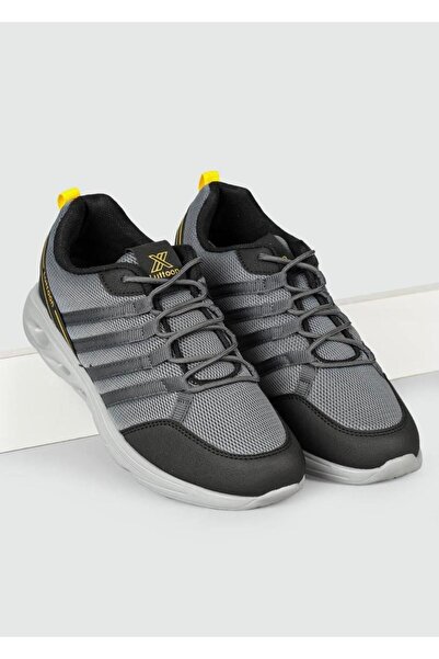 milyon shoes Luttoon 4138 Smoked Black Yellow Unisex Lace-Up Daily Walking Sp...