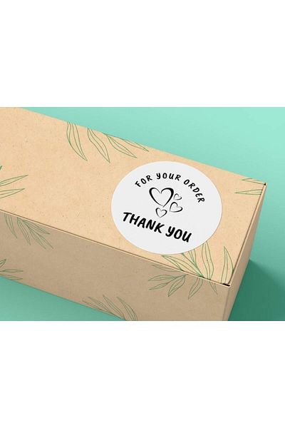 bisaccia Black and White Heart Thank You Label - 4 Cm, 40 Pieces