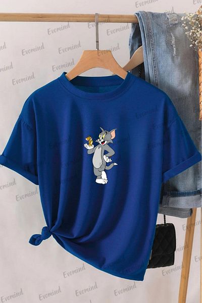 Evomind Μπλουζάκι Unisex Tom And Jerry με στάμπα Oversize