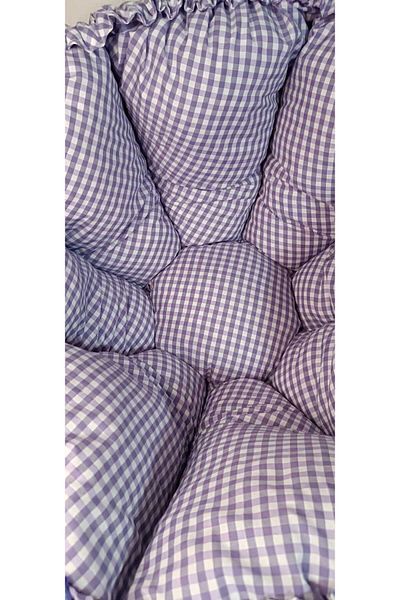 YS HOME TEKSTİL Lilac Checkered Yogurt Fermentation - Cushion/Overalls