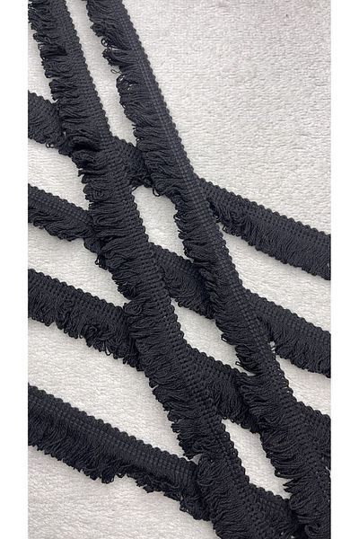 Ozpas 2 cm Wide Tassel Decorative Black Strip - 4 Meters