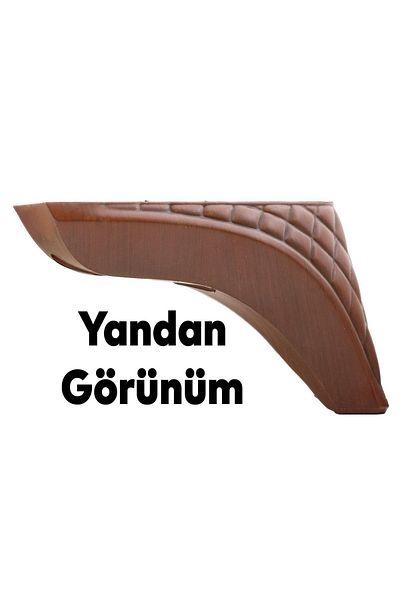 Badem10 Picioare de bază cu model din lemn maro - Mobilier de lux tip fagure, picior de canapea puf de 12 cm