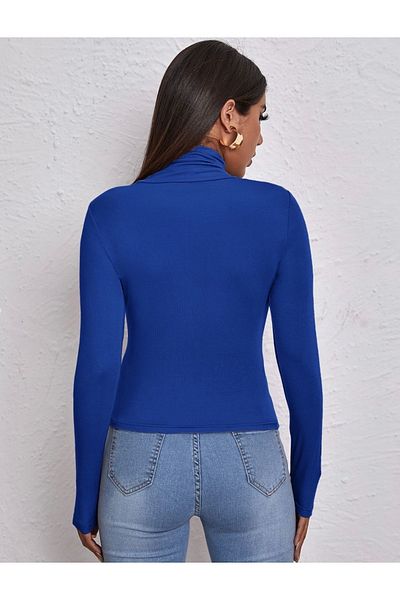 Actiwear Γυναικείο κορμάκι μισό ζιβάγκο - ριμπ καμισόλε εμπριμέ