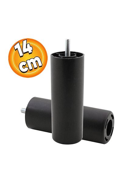 Badem10 Mobilier Canapea Fotoliu Baza Booster Upgrade M8 Șuruburi Șuruburi Suport mijlociu Picior Negru 14cm