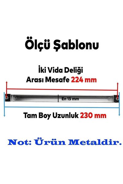 Badem10 Bihter Mobilier drept Sertar de bucătărie Dulap dulap Mâner de ușă Mâner cromat 224 mm Mâner metalic