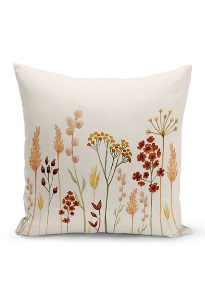 Bertille Home Flower Series Double Sided Digital Printed Throw Pillow Case (Cushion Cover)