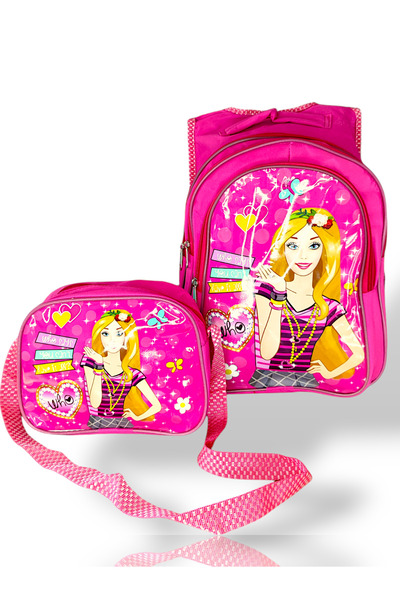 Armoire Barbie Kız Çocuk İlkokul Okul Sırt Çantası + Beslenme Çantası