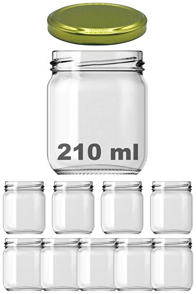 Afracam 210 ml Metal Gold Altın Konserve Kapaklı 210 Cc Şeffaf Cam Kavanoz 9 ...