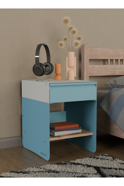 Machin-x Modern ve Şık Metal Komodin - Pastel Tonlarda, Çekmeceli, 55x40x48 cm