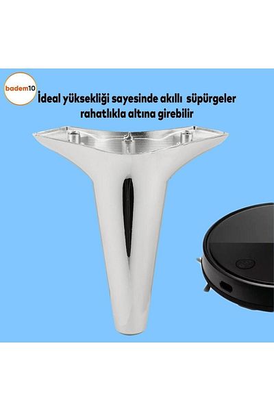 Badem10 Aspen Mobilier de lux Canapea Fotoliu Unitate TV Baza Canapea extensibila Picioare 15 Cm Crom (4 BUC.) Plastic