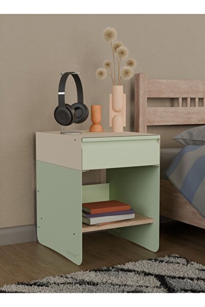 Machin-x Modern ve Şık Metal Komodin - Pastel Tonlarda, Çekmeceli, 55x40x48 cm